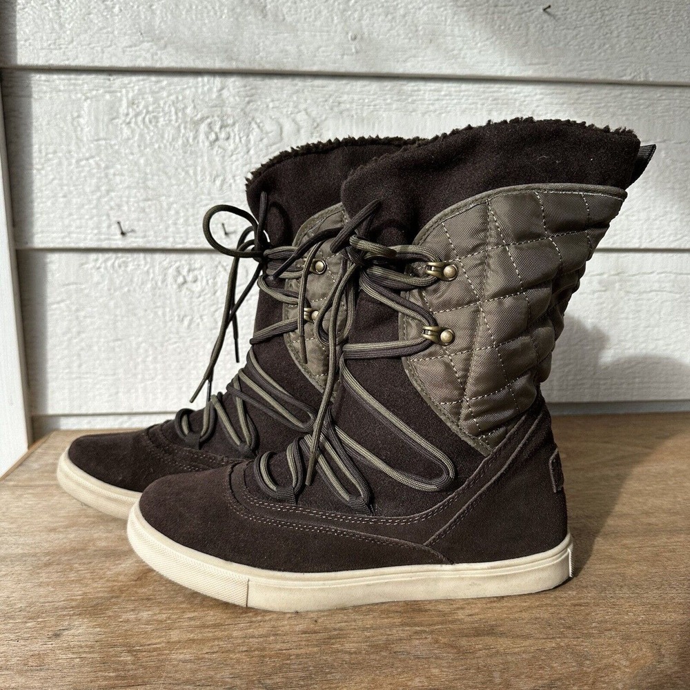 Lugz Thora Womens 9.5 Brown Suede Lace Up Casual Dress Boots WTHORAS-2110
